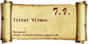 Tittel Vilmos névjegykártya
